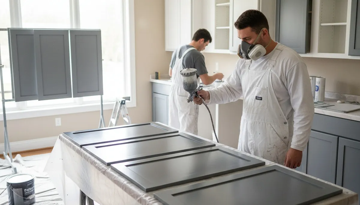 Cabinet painting service in Stockton, CA for durable kitchen cabinet refinishing and fresh finishes
