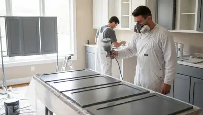 Cabinet painting service in Stockton, CA for durable kitchen cabinet refinishing and fresh finishes