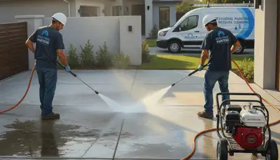 Concrete pressure cleaning service in Stockton, CA for driveways, patios, and walkways