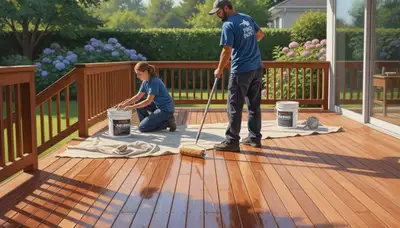Stockton, CA deck sealing by paint contractors protecting wood from sun, heat, and rain