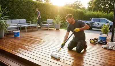 Deck sealing service in Stockton, CA by Stockton Paint Pros for wood deck protection