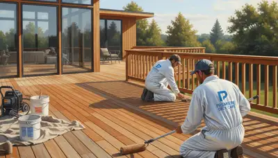 Stockton, CA deck staining service by Stockton Paint Pros protecting and refreshing outdoor wood decks