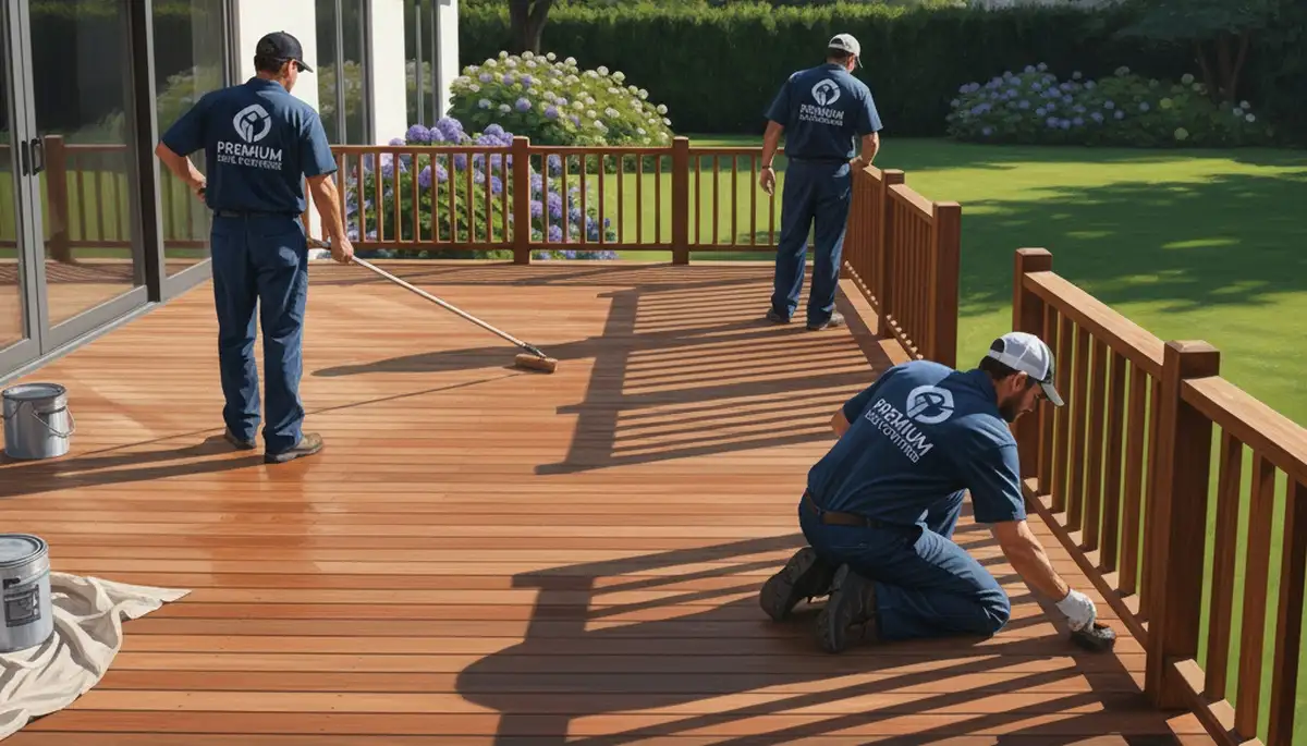 Stockton, CA deck staining by professional painters for wood protection and curb appeal