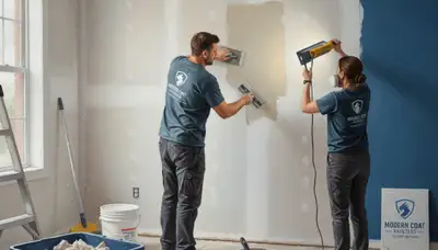 Stockton, CA drywall repair by painting contractors patching holes and cracks for smooth wall prep