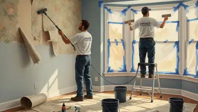 Stockton, CA wallpaper removal service prepping walls for painting and smooth finish
